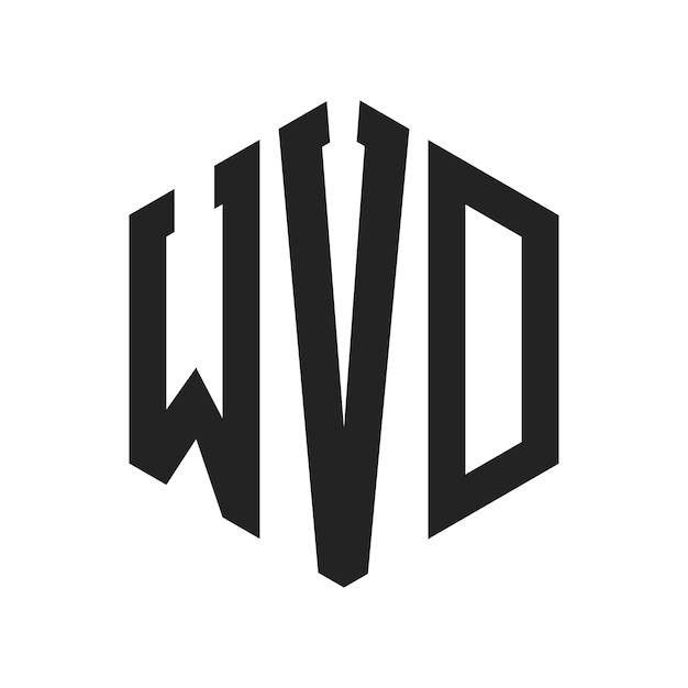 Diseño del logotipo de WVD Letra inicial Logotipo del monograma de WVD con forma de hexágono