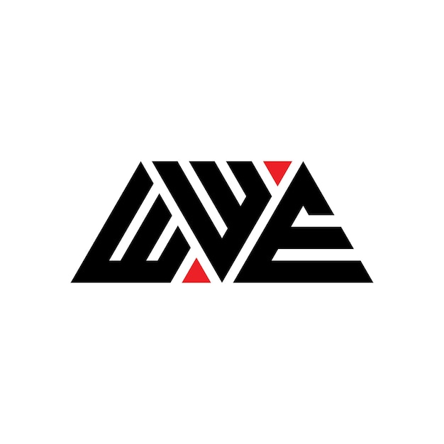 Vector el diseño del logotipo de la wwe con letras triangulares en forma de triángulo, el monograma del logotipo del wwe con triángulo vectorial, la plantilla del logotipo con color rojo, el logotipo triangular de la wwe, y el logotipo simple, elegante y lujoso de la wwe.