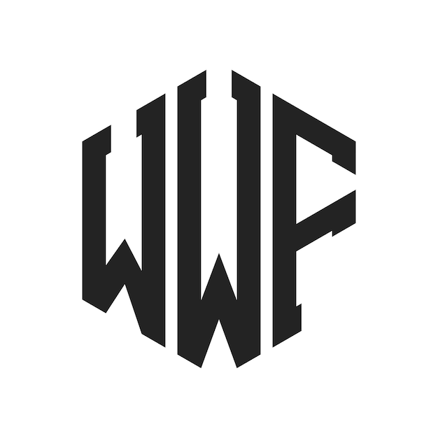 Diseño del logotipo WWF Letra inicial WWF Monograma Logotipo con forma de hexágono