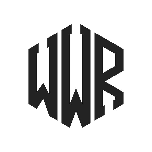 Diseño del logotipo WWR Letra inicial WWR Monograma Logotipo con forma de hexágono