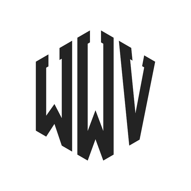 Diseño del logotipo WWV Letra inicial WWV Monograma Logotipo con forma de hexágono