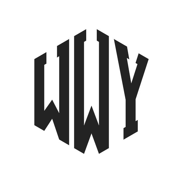 Diseño del logotipo WWY Letra inicial WWY Monograma Logotipo con forma de hexágono