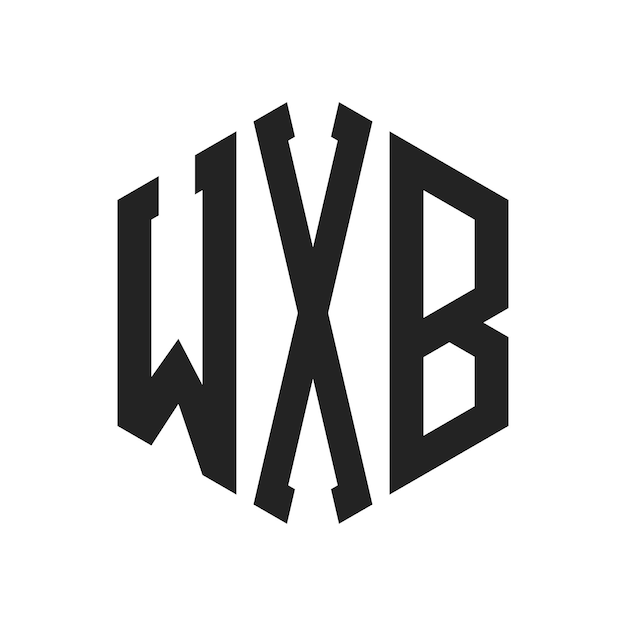 Diseño del logotipo de WXB Letra inicial WXB Monograma Logotipo con forma de hexágono