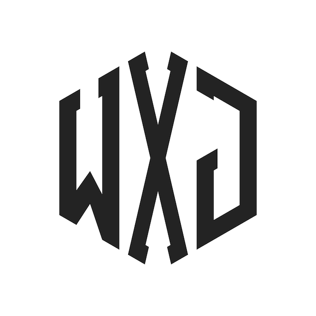 Diseño del logotipo de WXJ Letra inicial WXJ Monograma Logotipo con forma de hexágono