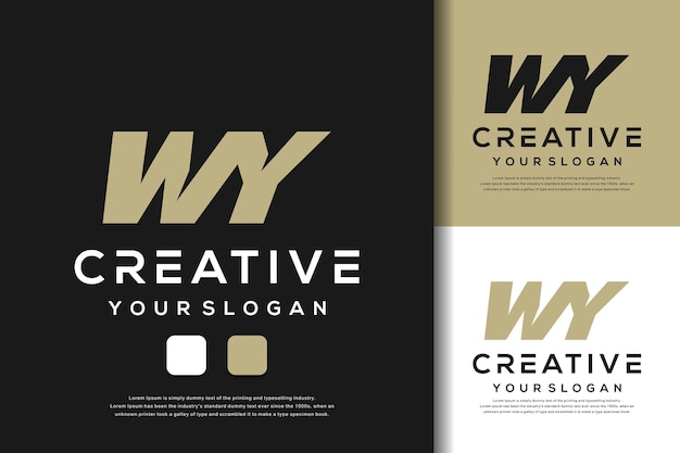 diseño de logotipo wy de letra de monograma abstracto