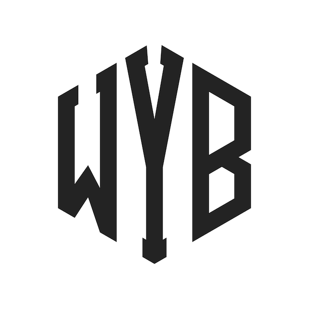 Diseño del logotipo de WYB Letra inicial Logotipo del monograma de WYB con forma de hexágono