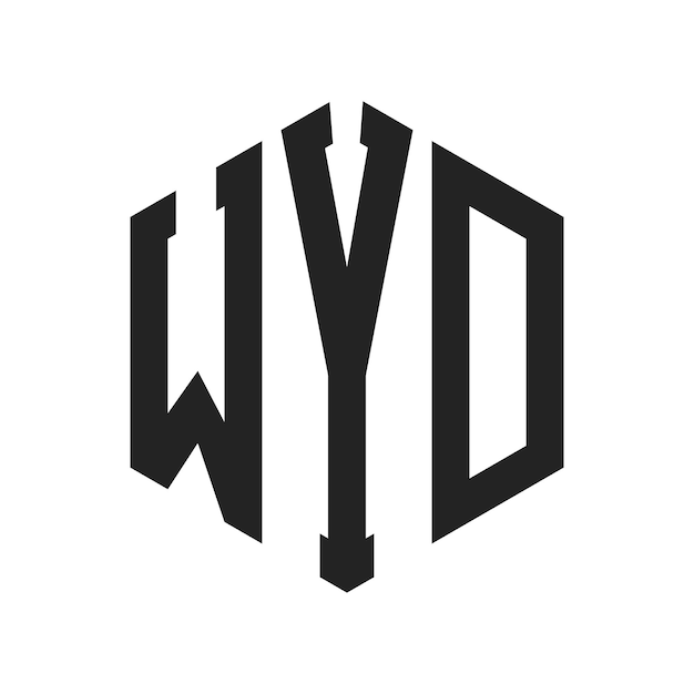Diseño del logotipo de WYD Letra inicial Logotipo del monograma de WYD con forma de hexágono