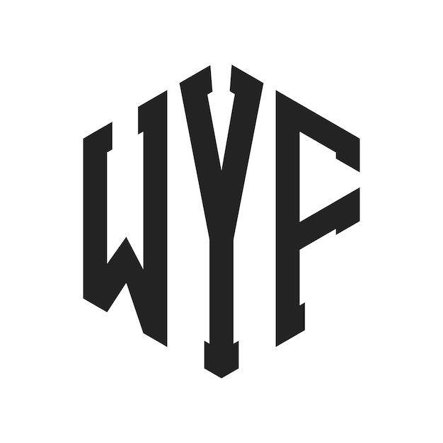 Diseño del logotipo de WYF Letra inicial Monograma de WYF Logotipo con forma de hexágono