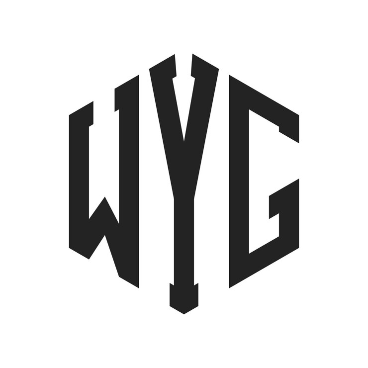 Vector diseño del logotipo de wyg letra inicial monograma de wyg logotipo con forma de hexágono