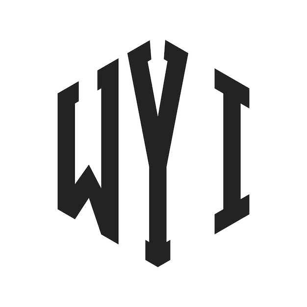 Diseño del logotipo de WYI Letra inicial Logotipo del monograma de WYI con forma de hexágono