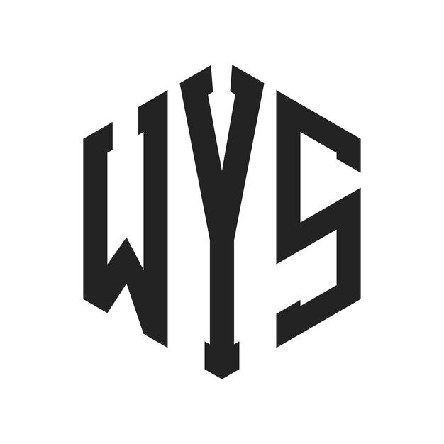 Diseño del logotipo WYS Letra inicial WYS Monograma Logotipo con forma de hexágono