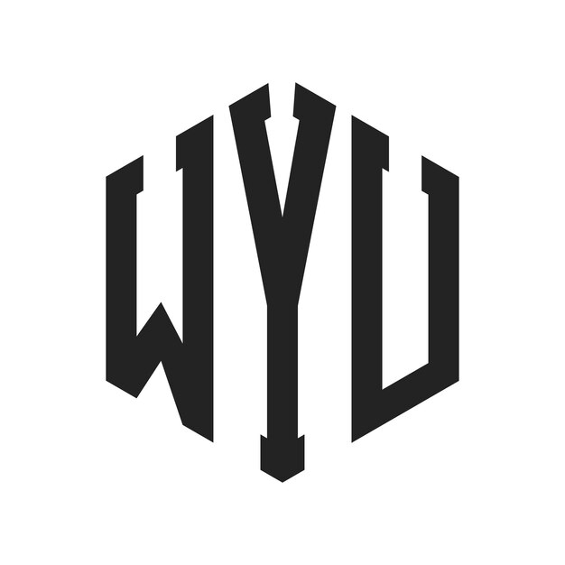 Diseño del logotipo de WYU Letra inicial El logotipo del monograma de WYU con forma de hexágono