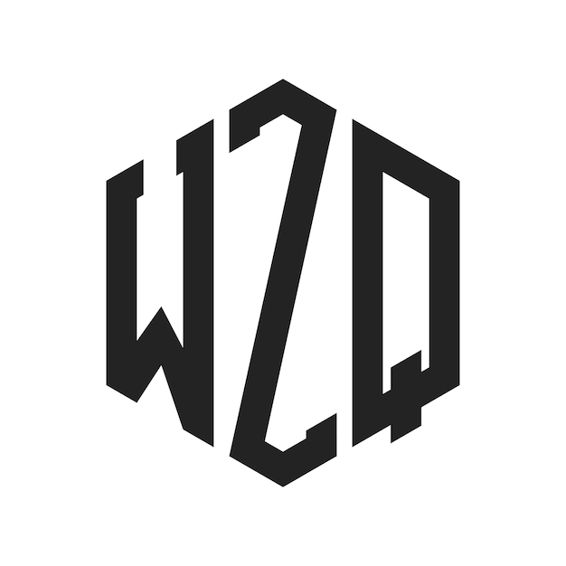 Diseño del logotipo de WZQ Letra inicial WZQ Monograma Logotipo con forma de hexágono