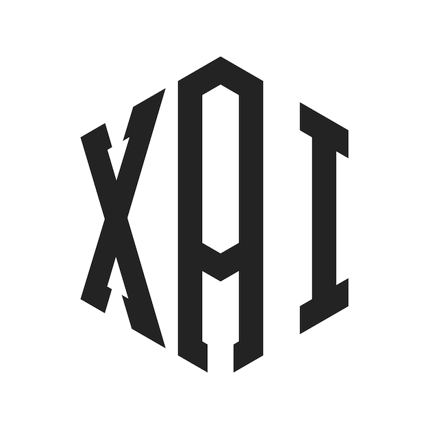 Diseño del logotipo XAI Letra inicial XAI Monograma Logotipo con forma de hexágono