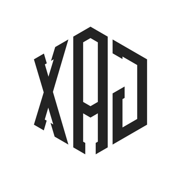 Diseño del logotipo de XAJ Letra inicial XAJ Monograma Logotipo con forma de hexágono