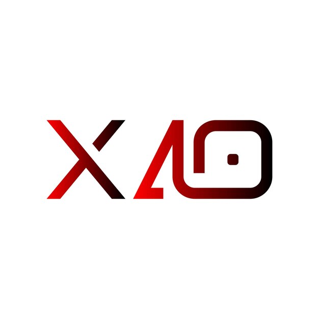 Diseño del logotipo de XAO letra inicial marca roja negra moderno minimalista icono gráfico símbolo tipografía