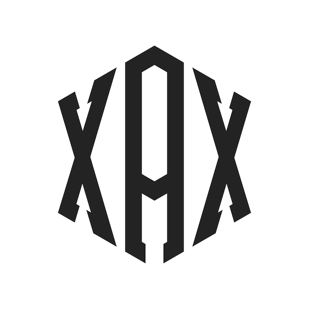 Diseño del logotipo XAX Letra inicial XAX Monograma Logotipo con forma de hexágono