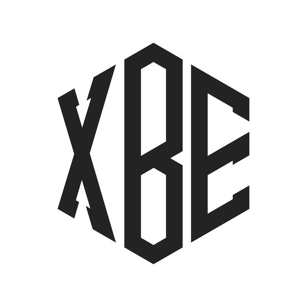 Diseño del logotipo XBE Letra inicial XBE Monograma Logotipo con forma de hexágono