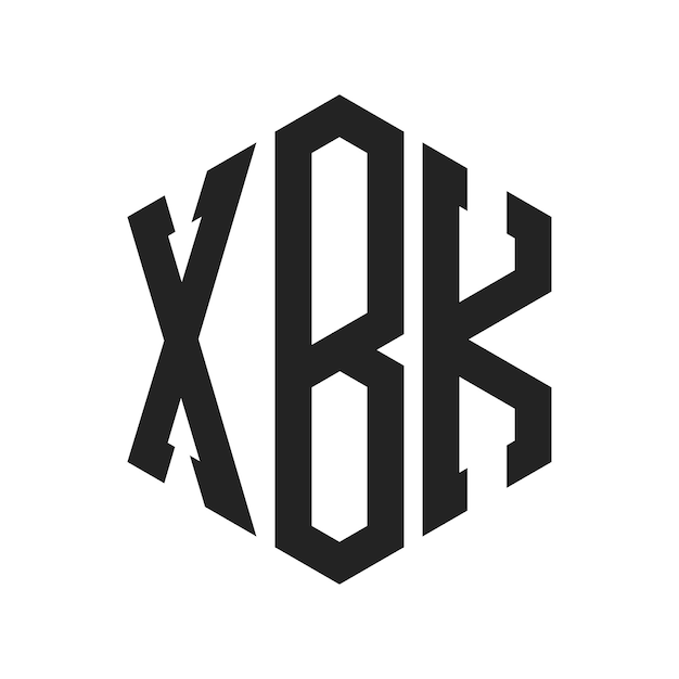 Diseño del logotipo de XBK Letra inicial XBK Monograma Logotipo con forma de hexágono