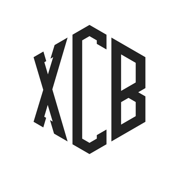 Diseño del logotipo de XCB Letra inicial Logotipo del monograma de XCB con forma de hexágono