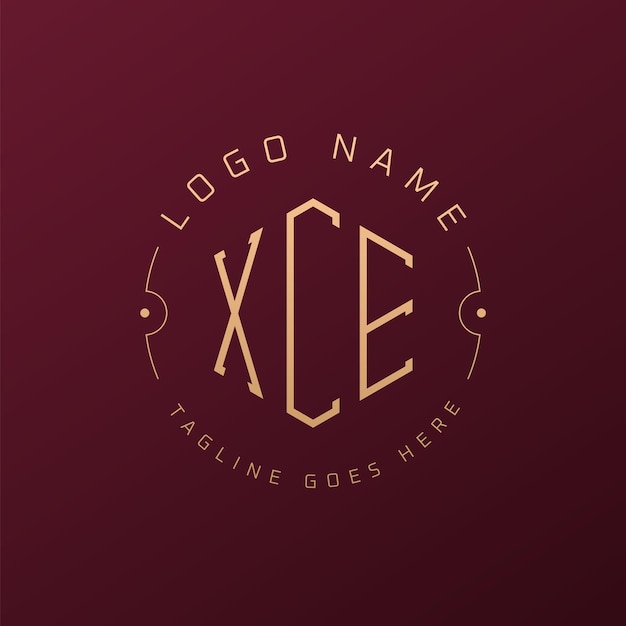 Diseño de logotipo XCE de lujo Letra elegante XCE monograma Logotipo minimalista Poligono XCE plantilla de diseño de logotipo