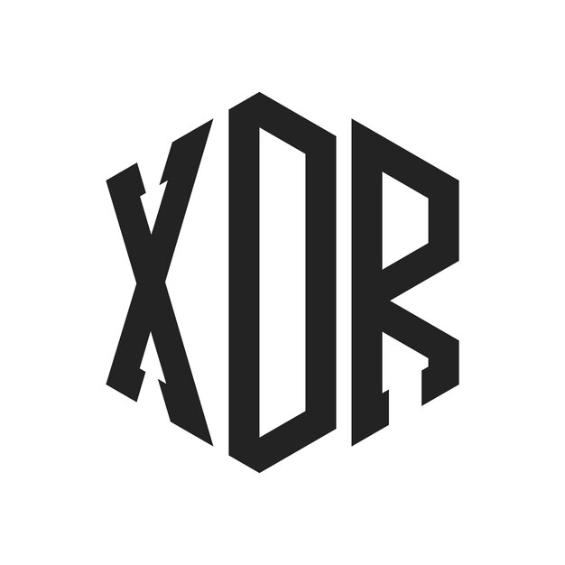 Diseño del logotipo XDR Letra inicial XDR Monograma Logotipo con forma de hexágono