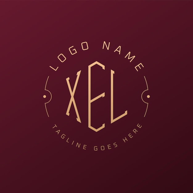 Diseño de logotipo XEL de lujo Letra elegante XEL Monograma Logotipo minimalista Poligono XEL Template de diseño de logotipo