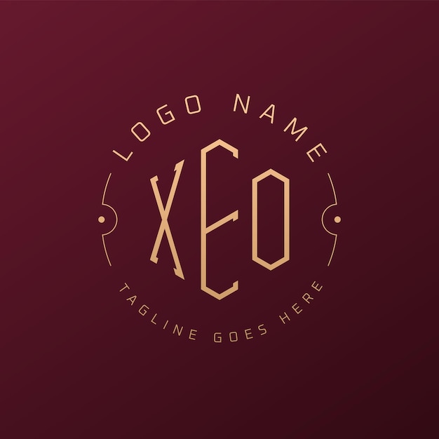 Diseño de logotipo XEO de lujo Letra elegante XEO Monograma Logotipo minimalista Poligono XEO Template de diseño de logotipo