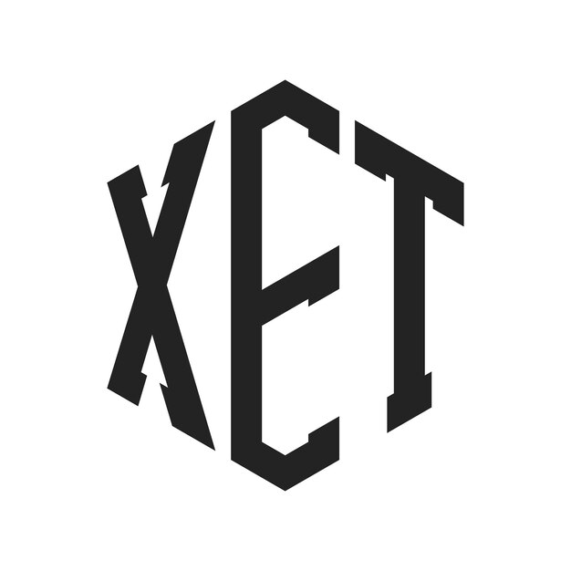 Diseño del logotipo XET Letra inicial XET Monograma Logotipo con forma de hexágono
