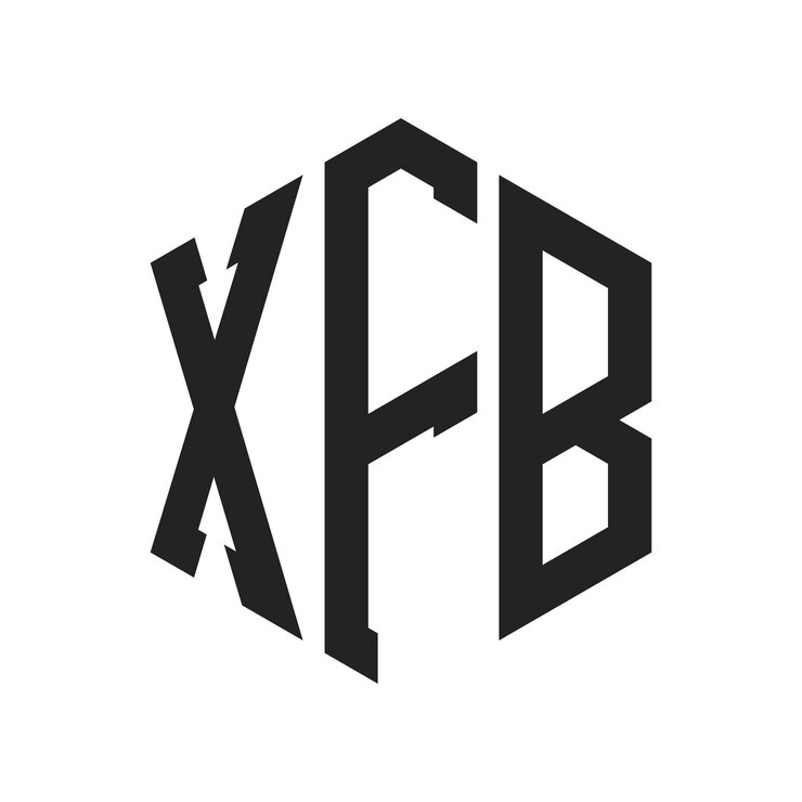 Vector diseño del logotipo de xfb letra inicial xfb monograma logotipo con forma de hexágono