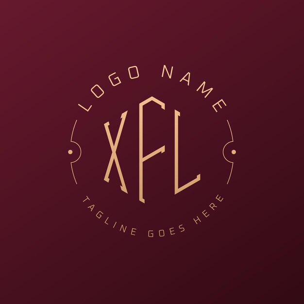 Diseño de logotipo XFL de lujo Letra elegante XFL Monograma Logotipo minimalista Poligono XFL Template de diseño de logotipo