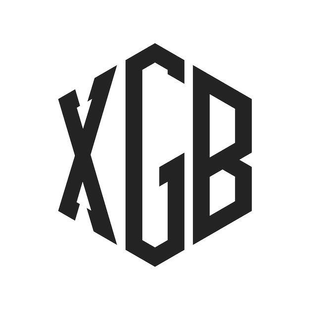 Diseño del logotipo XGB Letra inicial XGB Monograma Logotipo con forma de hexágono