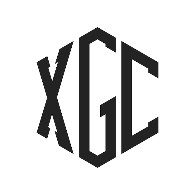 Diseño del logotipo XGC Letra inicial XGC Monograma Logotipo con forma de hexágono