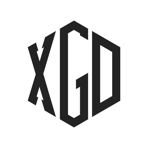 Diseño del logotipo de XGD Letra inicial XGD Monograma Logotipo con forma de hexágono