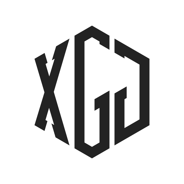 Diseño del logotipo de XGJ Letra inicial XGJ Monograma Logotipo con forma de hexágono