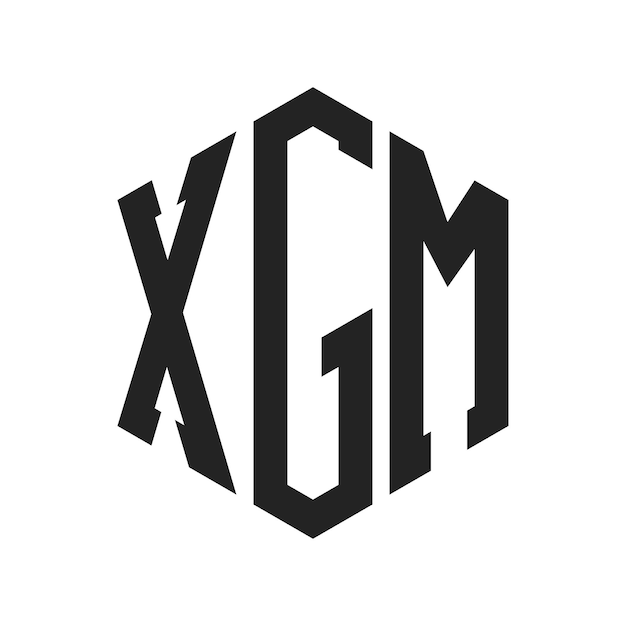 Diseño del logotipo de XGM Letra inicial XGM Monograma Logotipo con forma de hexágono
