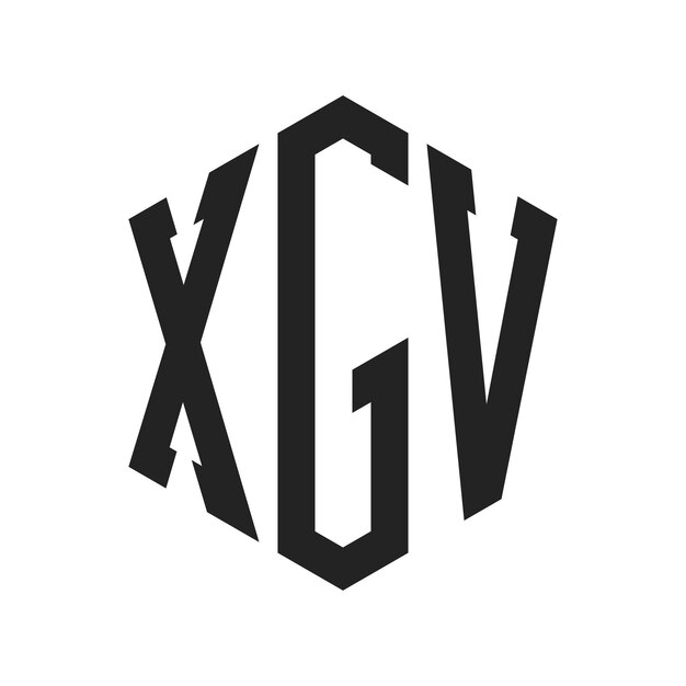 Diseño del logotipo XGV Letra inicial XGV Monograma Logotipo con forma de hexágono