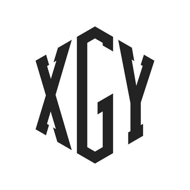 Diseño del logotipo XGY Letra inicial XGY Monograma Logotipo con forma de hexágono