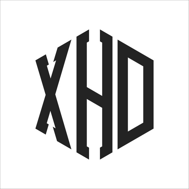Diseño del logotipo XHD Letra inicial XHD Monograma Logotipo con forma de hexágono