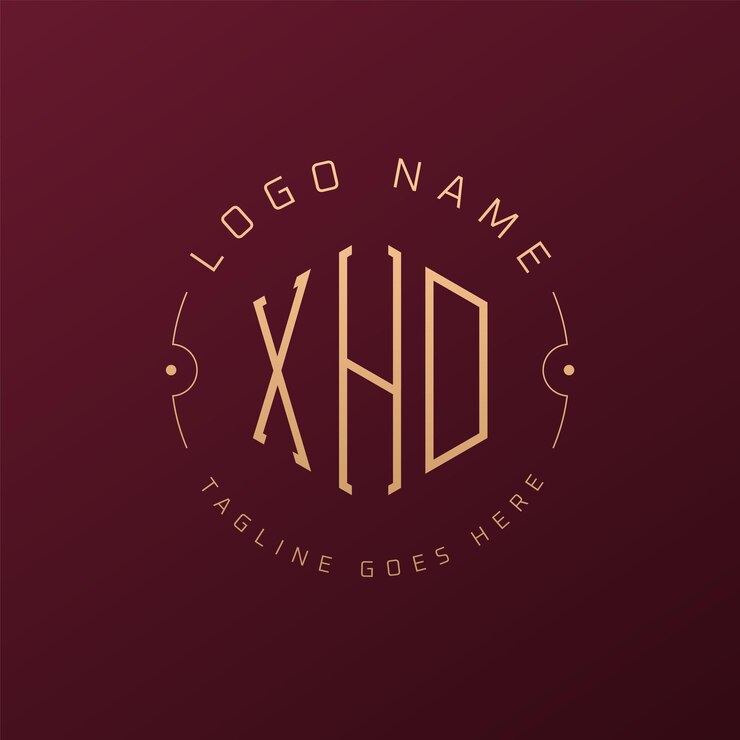 Vector diseño de logotipo xhd de lujo letra elegante xhd monograma logotipo minimalista polígono xhd template de diseño de logotipo