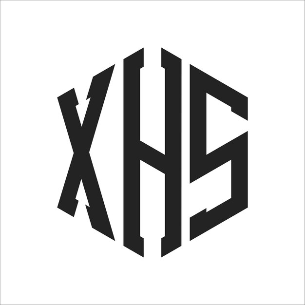 Diseño del logotipo XHS Letra inicial XHS Monograma Logotipo con forma de hexágono