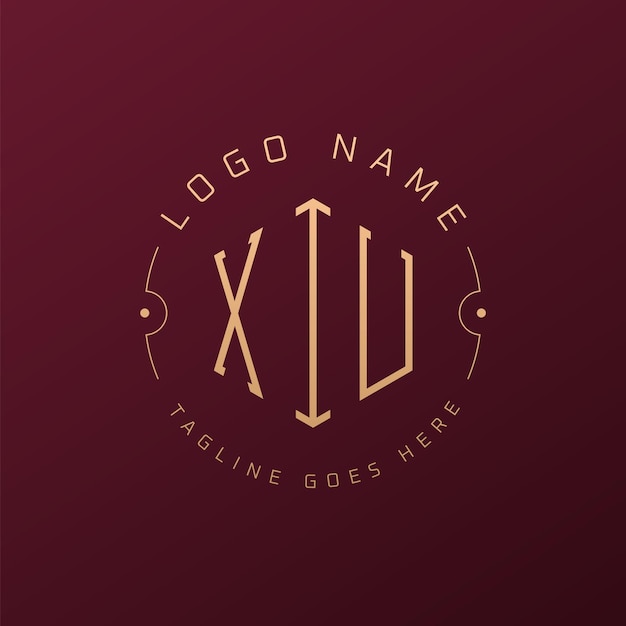 Diseño de logotipo XIU de lujo Letra elegante XIU Monograma Logotipo minimalista Poligono XIU Templata de diseño de logotipo
