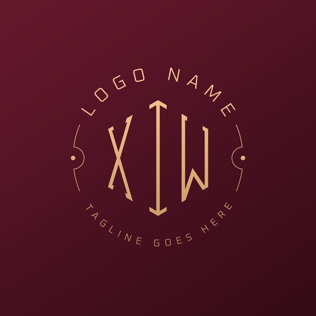 Diseño de logotipo XIW de lujo Letra elegante XIW Monograma Logotipo minimalista Poligono XIW Templata de diseño de logotipo