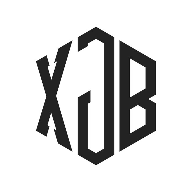 Diseño del logotipo de XJB Letra inicial XJB Monograma Logotipo con forma de hexágono