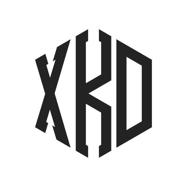 Diseño del logotipo XKD Letra inicial Logotipo del monograma XKD con forma de hexágono