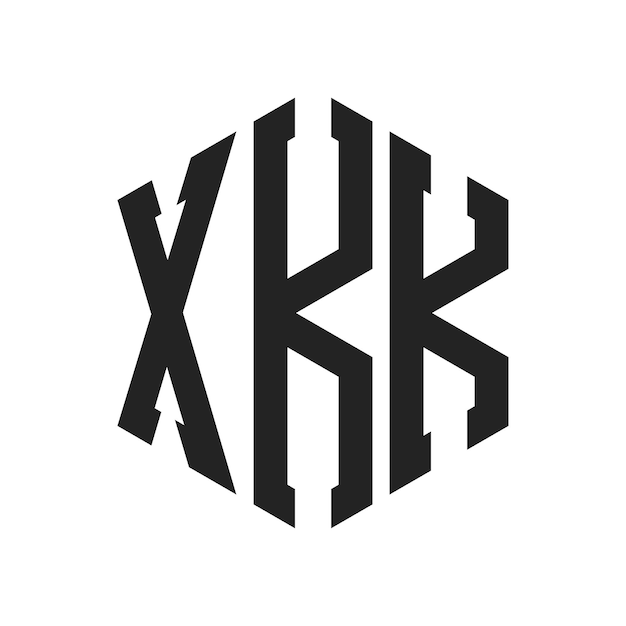 Diseño del logotipo XKK Letra inicial XKK Monograma Logotipo con forma de hexágono