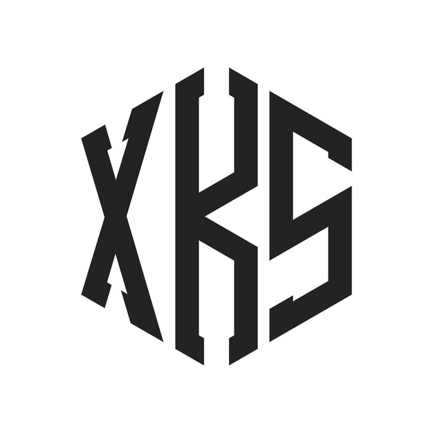 Diseño del logotipo XKS Letra inicial XKS Monograma Logotipo con forma de hexágono