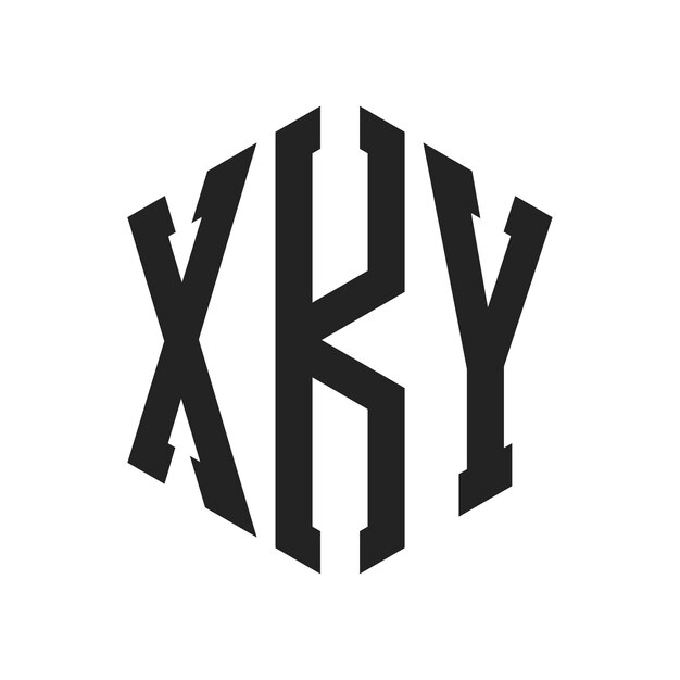 Diseño del logotipo XKY Letra inicial XKY Monograma Logotipo con forma de hexágono