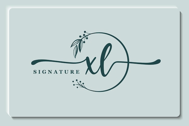 Diseño de logotipo xl inicial de firma de lujo imagen de ilustración de diseño de logotipo de vector de escritura a mano