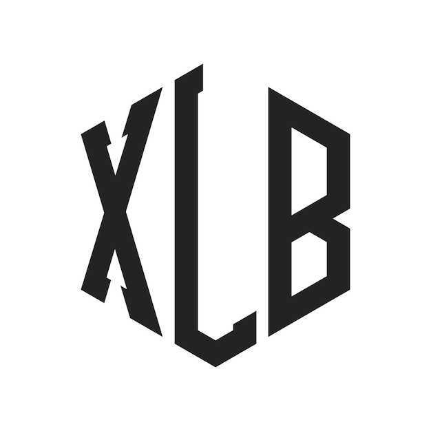 Diseño del logotipo XLB Letra inicial XLB Monograma Logotipo con forma de hexágono
